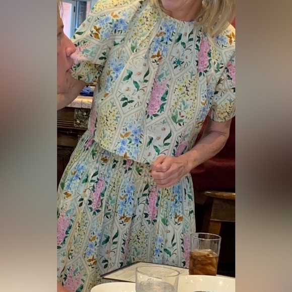 Printed Top With Pintuck Pleated Skirt - Picture 5 of 5